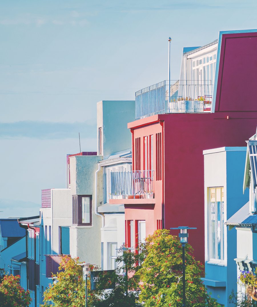 Colorful houses in Reykjav&iacute;k